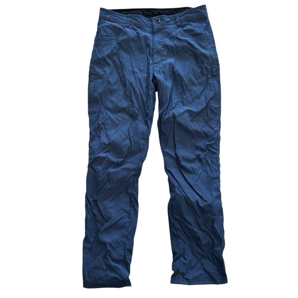 Orvis Blue Fleece Lined Pants W34 L32 Nylon Blend Water Repellent Cargo Hiking